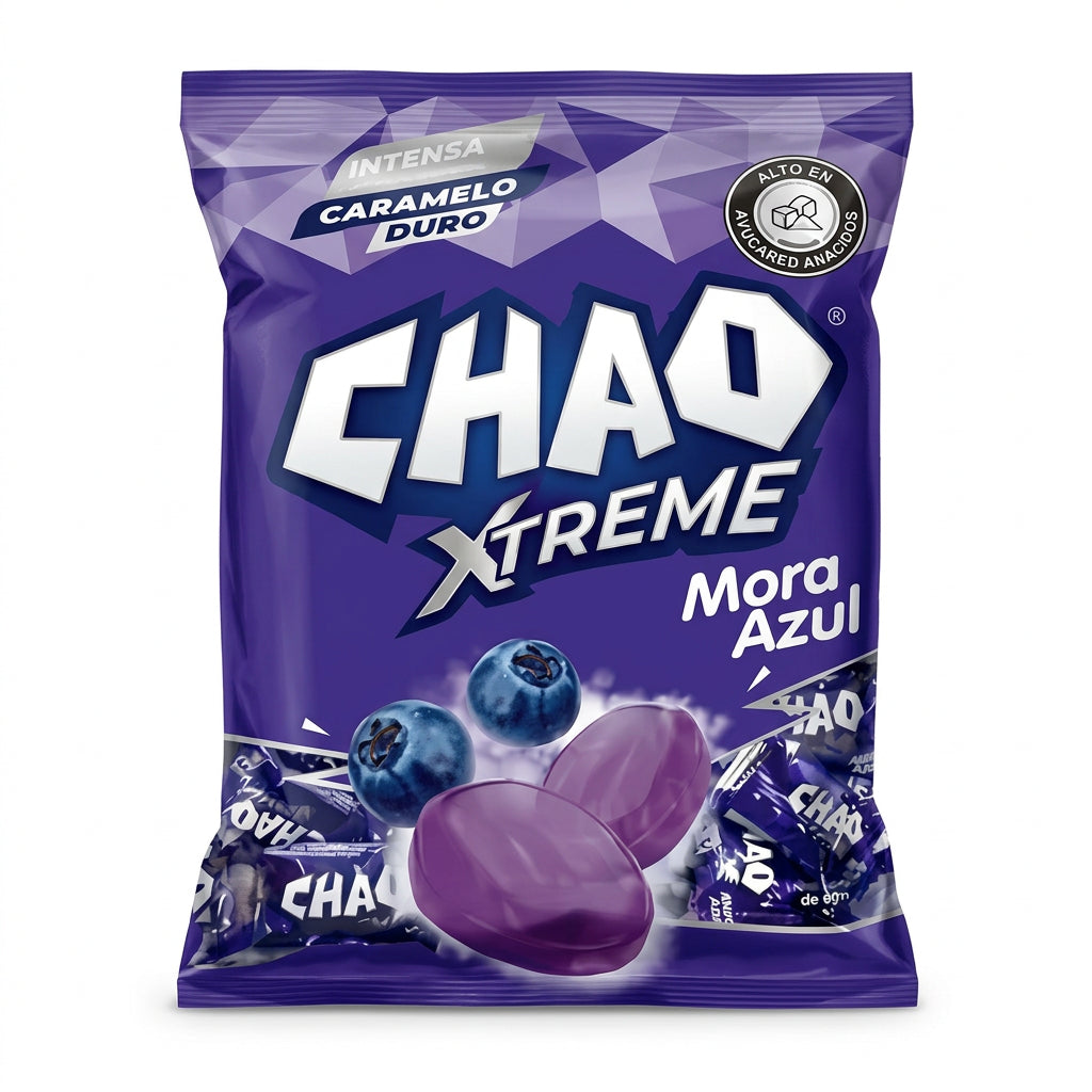 CARAMELOS CHAO XTREME MORA AZUL 350 g