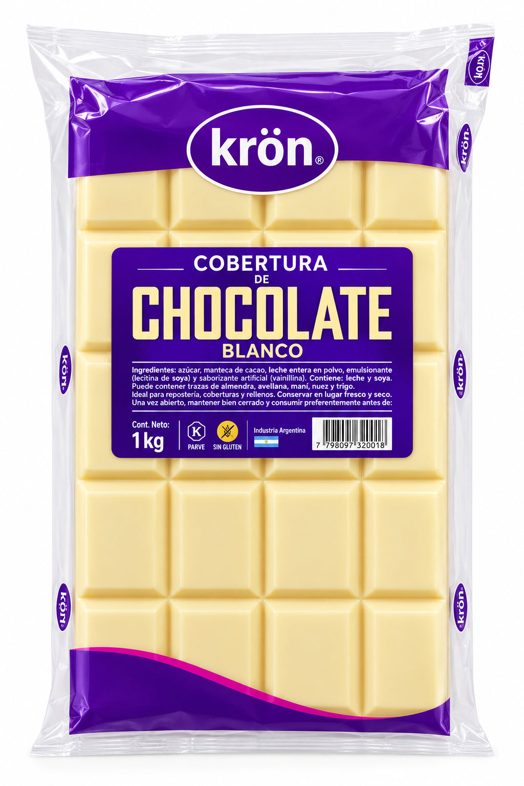 COBERTURA CHOCOLATE BLANCO KRÖN 1KG.