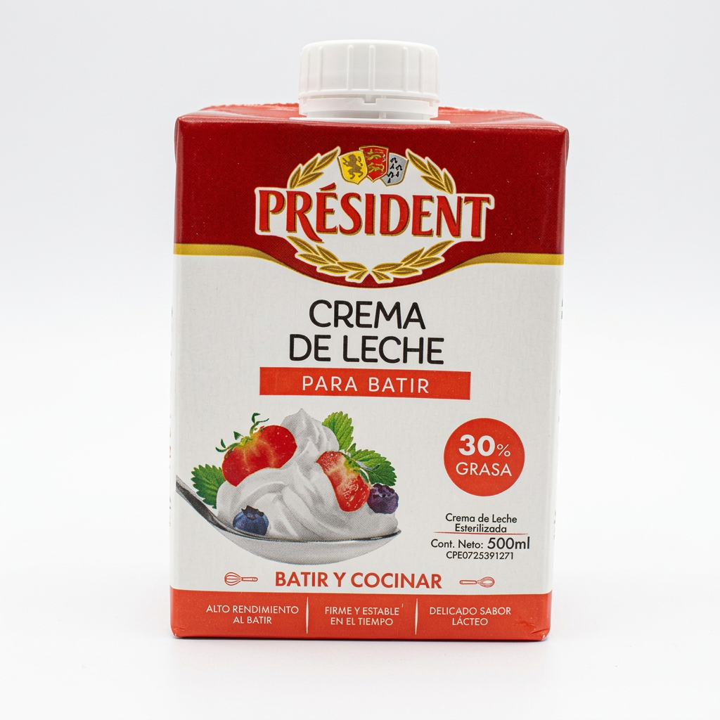CREMA DE LECHE PRESIDENT 500ML.