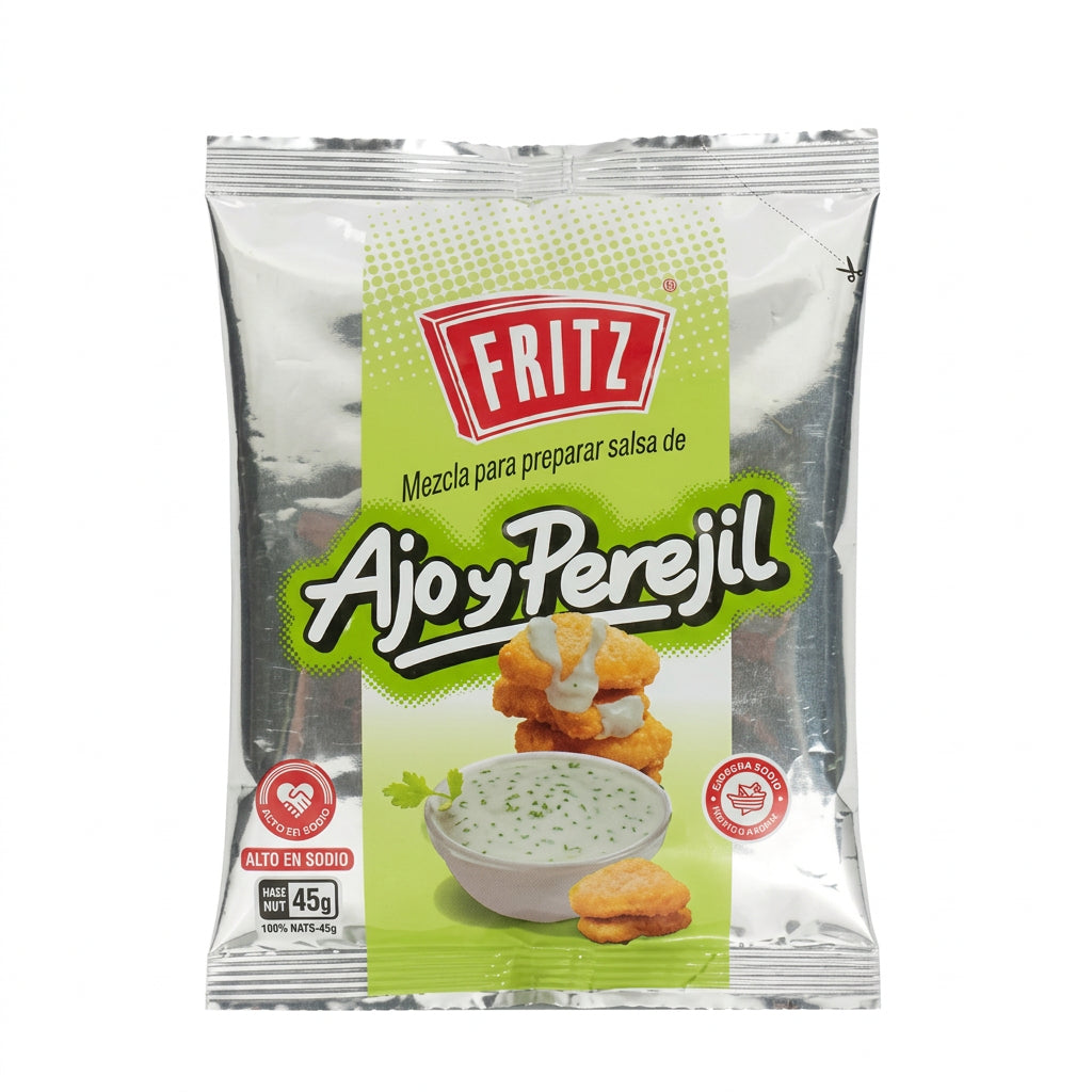 MEZCLA PARA PREPARAR SALSA DE AJO Y PEREJIL FRITZ 45 g