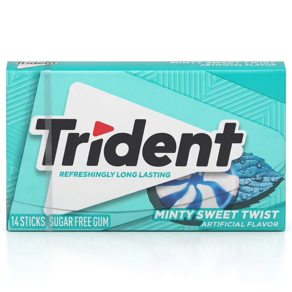 TRIDENT MINTY SWEET TWIST 14 STICKS.